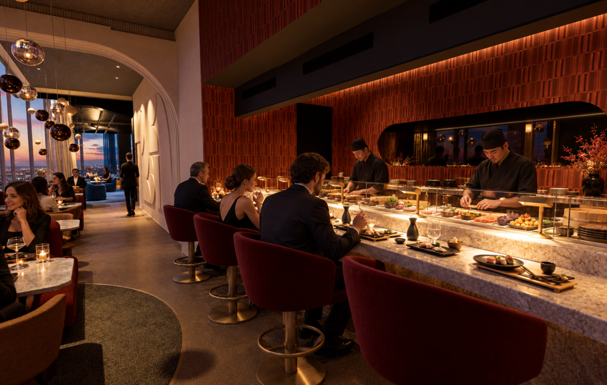 Studio giving form Edge Tower Restaurant Sushi